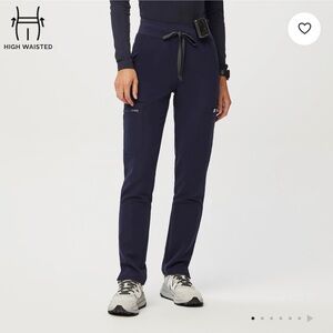 FIGS Yola High-Waisted Scrub Pants | Navy | Small Petite | Technical Collection